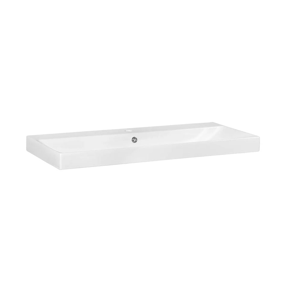 BRAUER Aurora wastafel 100x46cm - 1 wasbak - 0 of 1 kraangat - keramiek - hoogglans wit
