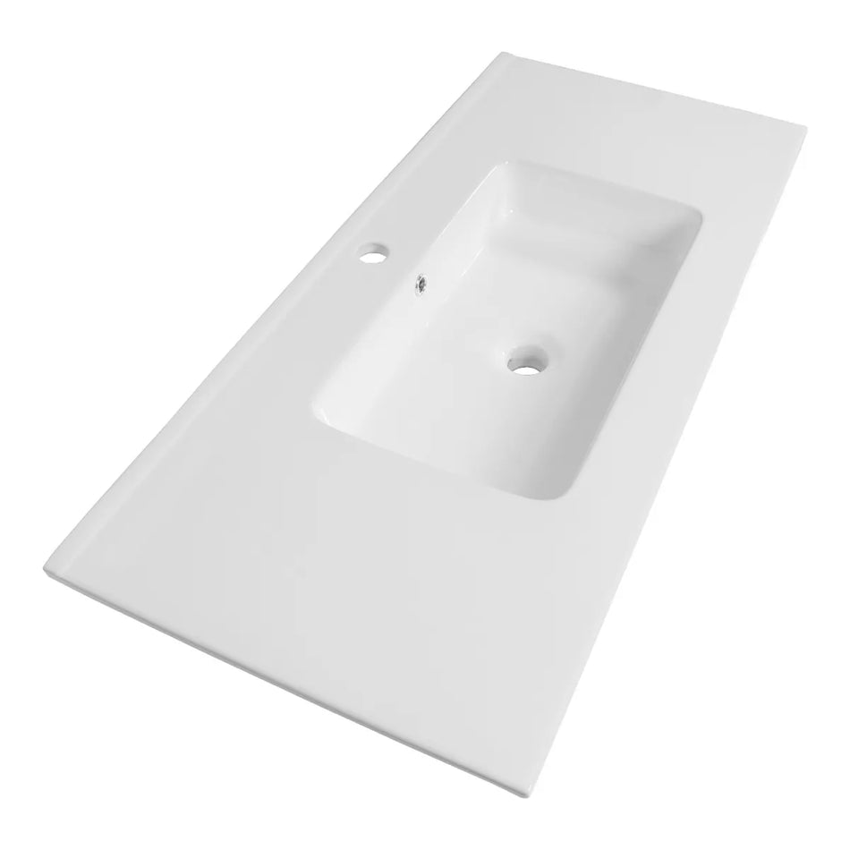 BRAUER Starfall wastafel 100x46cm - 1 wasbak - 1 kraangat - keramiek - hoogglans wit