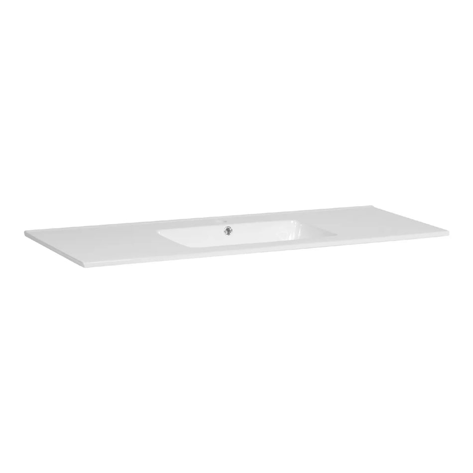 BRAUER Starfall wastafel 120x46cm - 1 of 2 wasbak - 1 of 2 kraangat - keramiek - hoogglans wit