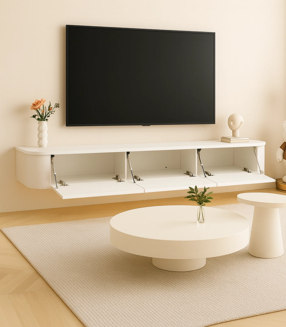 Moderne Japandi Witte Wand TV Meubel