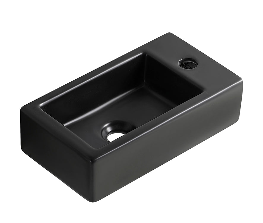 Rhea M fontein rechts - 40 x 22 x 11 cm - Keramiek - Mat zwart