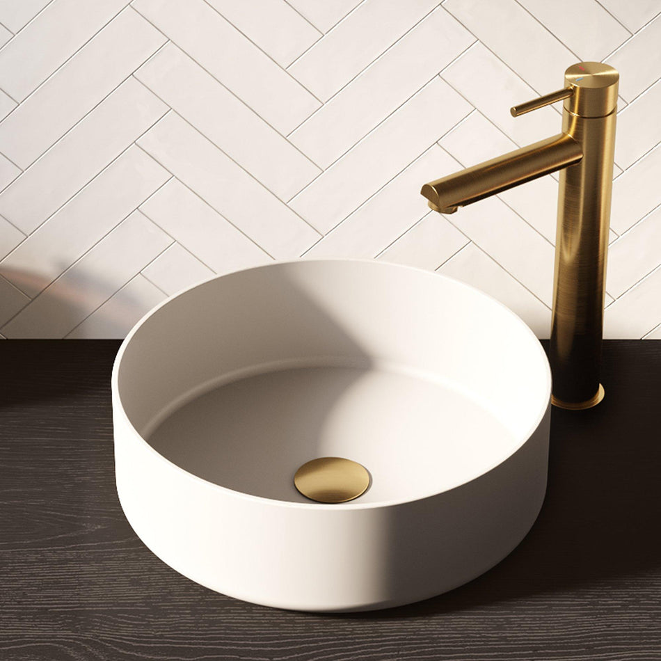 BRAUER Circle waskom - 36x36cm - rond - keramiek - Mat wit