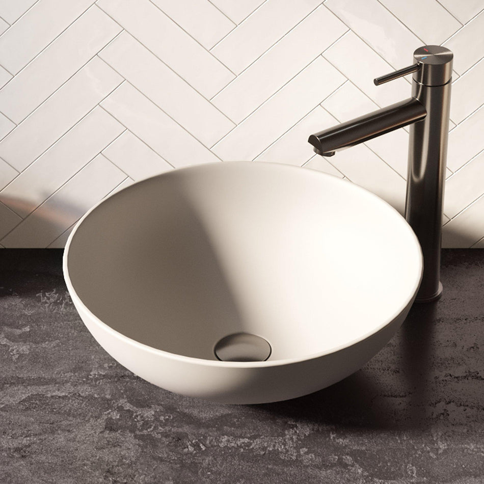 BRAUER Bowl waskom - 40x40cm - rond - keramiek - Mat wit