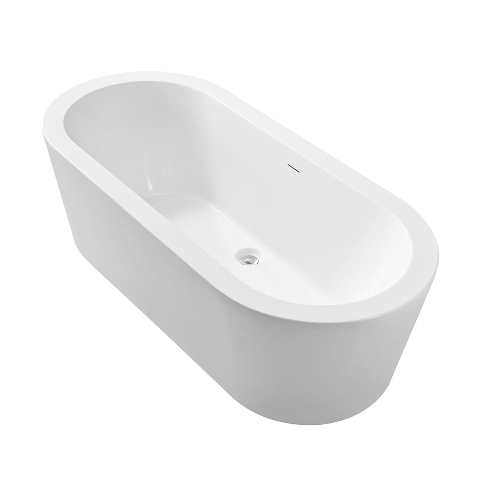 Bianco vrijstaand ligbad 178 x 80 cm acryl glans wit - met waste glans wit