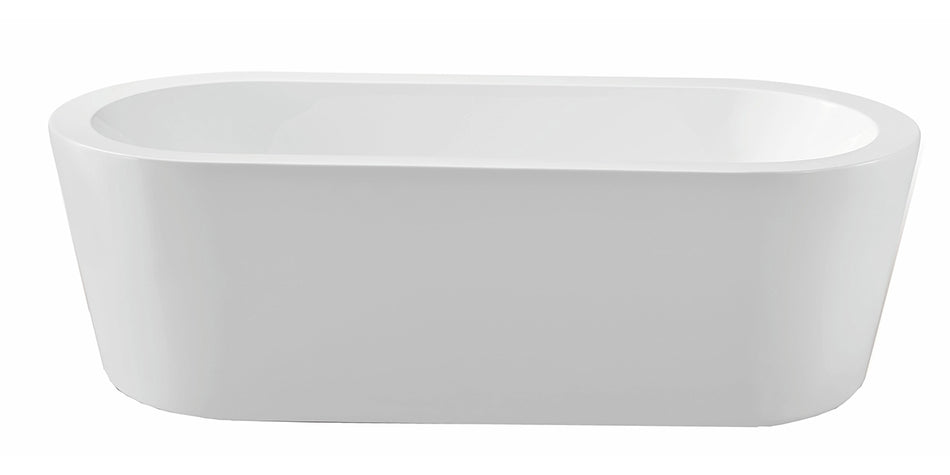 Bianco vrijstaand ligbad 178 x 80 cm acryl glans wit - met waste glans wit