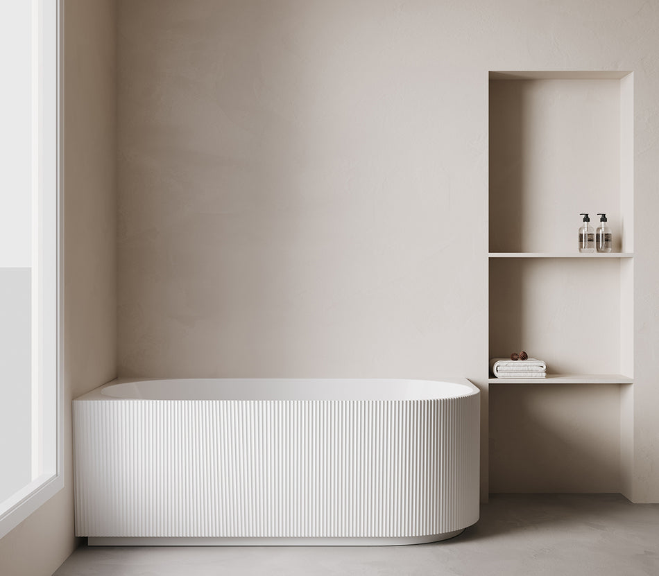 Rivi hoekbad links of rechts 180 x 80 cm acryl glans wit met waste glans wit