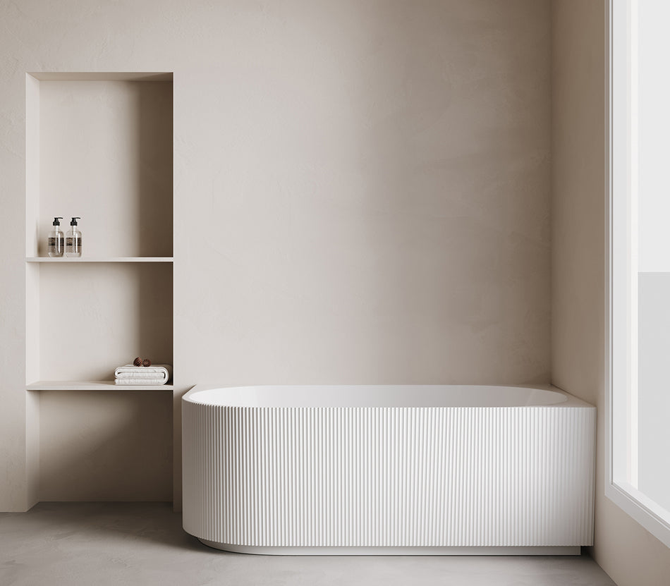 Rivi hoekbad links of rechts 180 x 80 cm acryl glans wit met waste glans wit