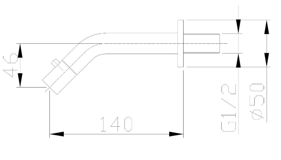 Metro fonteinkraan met muurbevestiging 1/2" chroom