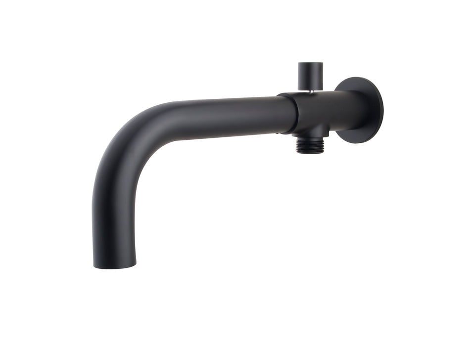 Inbouw-baduitloop met omstel rond 23cm - mat zwart