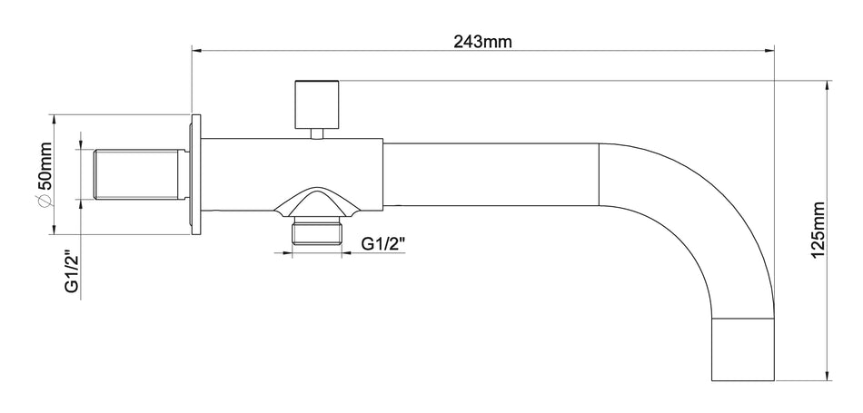 Inbouw-baduitloop met omstel rond 23cm - chroom
