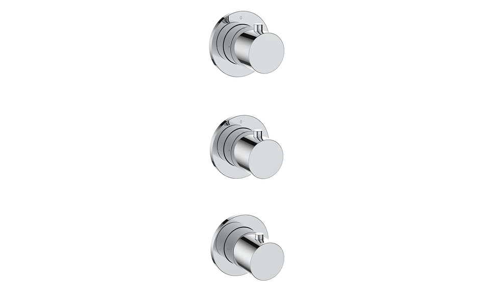 Caral afbouwdeel thermostatische douchekraan met 2 stopkranen  -chroom