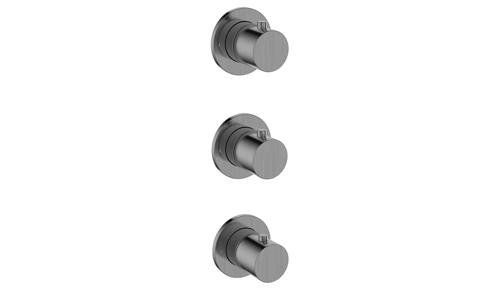Caral afbouwdeel thermostatische douchekraan met 2 stopkranen gunmetal PVD