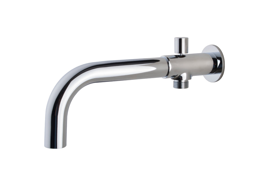 Inbouw-baduitloop met omstel rond 23cm - chroom