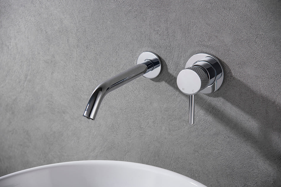 Ribbd eenhendel wastafelkraan inbouw compleet chroom