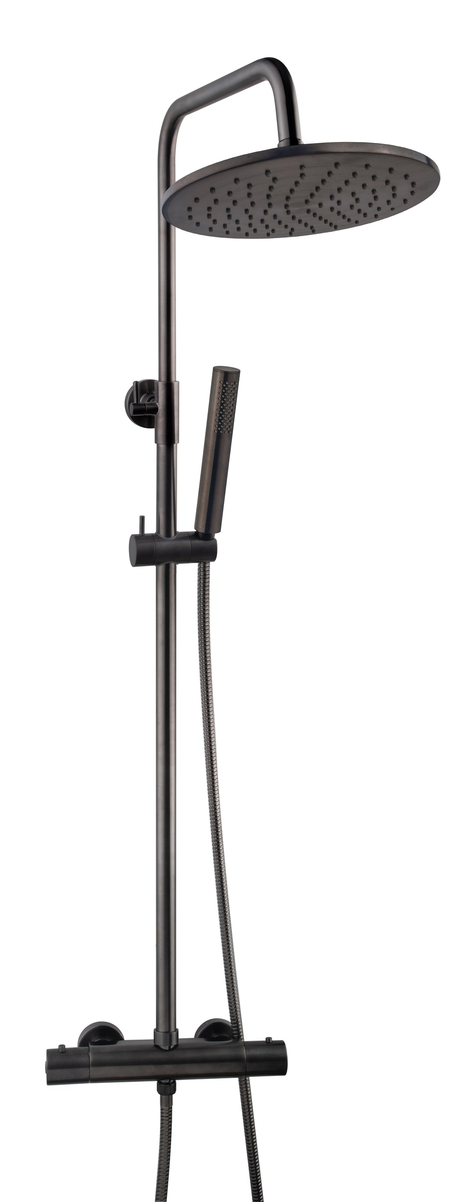 Caral thermostatische regendoucheset opbouw gunmetal PVD