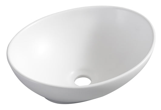 Barco waskom ovaal 40 x 33 x 14,5 cm - keramiek - mat wit