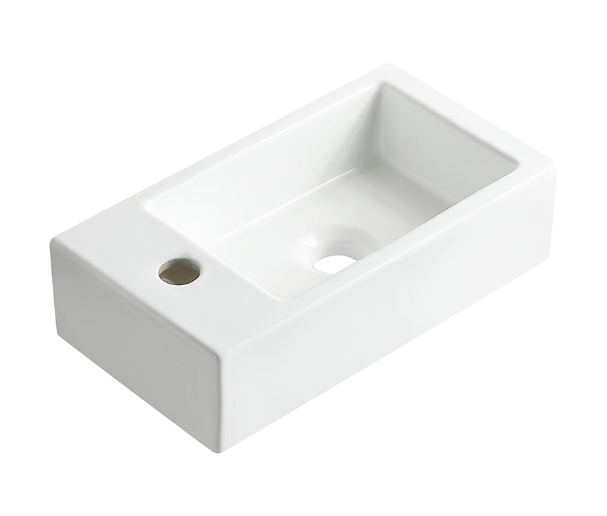 Rhea M fontein links - 40 x 22 x 11 cm - Keramiek - Glans wit
