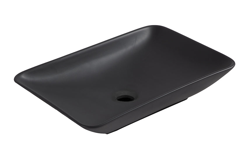 Karé waskom rechthoekig 58 x 36 x 11,5 cm - keramiek - mat zwart