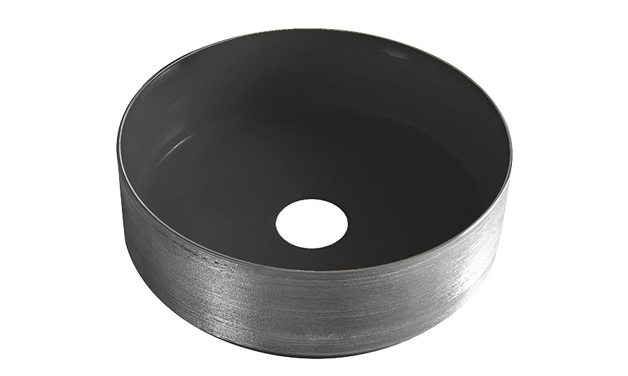 Mondri waskom rond 36 x 36 x 12 cm - mat zwart/gunmetal