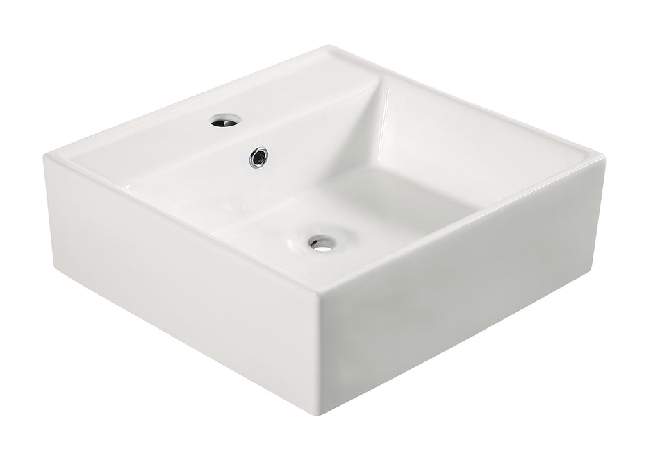Larx waskom vierkant 46 x 46 x 16,5 cm - keramiek - glans wit