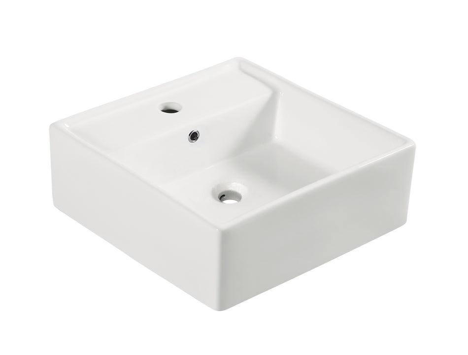Larx waskom vierkant 41 x 41 x 15 cm - keramiek - glans wit