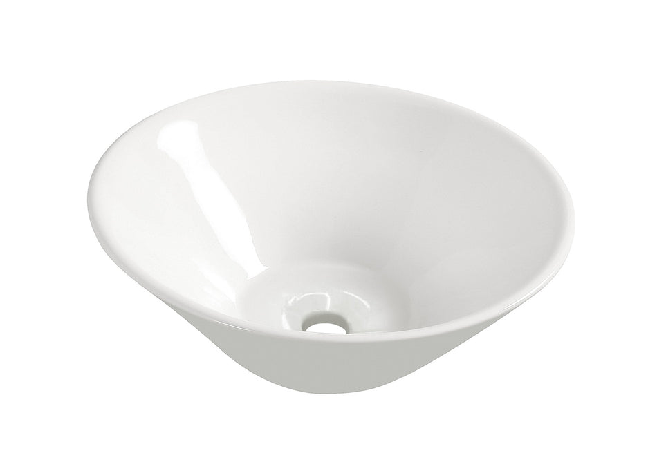 Circle waskom rond 42 x 15 cm - keramiek - glans wit