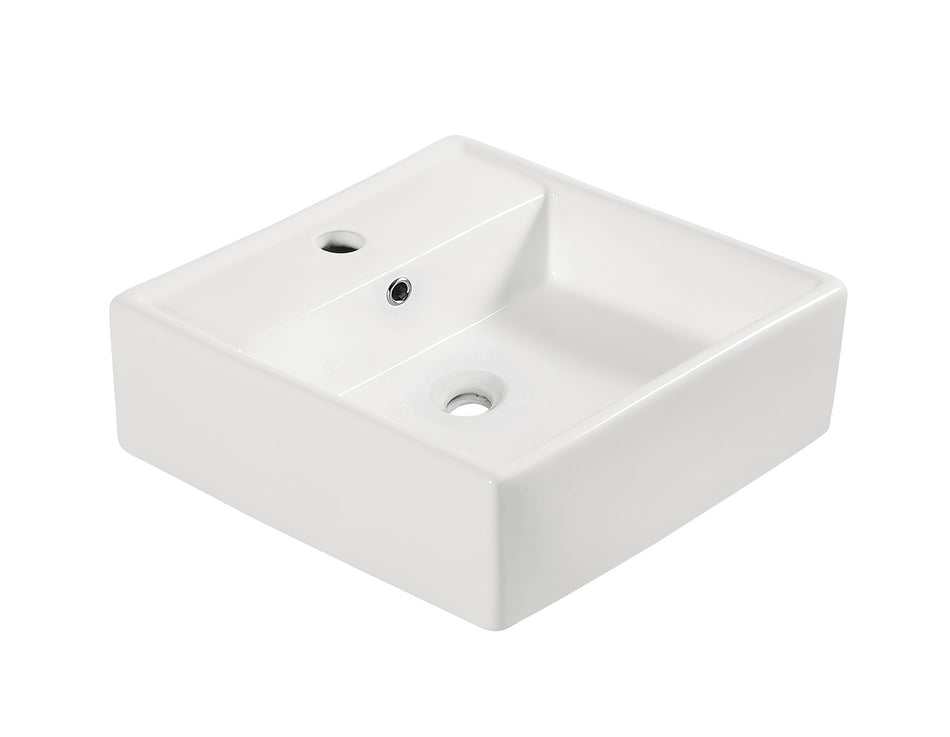Larx waskom 38,5 x 38,5 x 13 cm - keramiek - glans wit