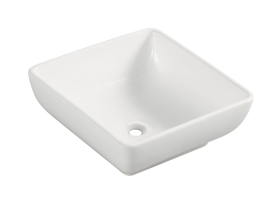 Piazza waskom vierkant 40 x 40 x 15 cm - keramiek - glans wit