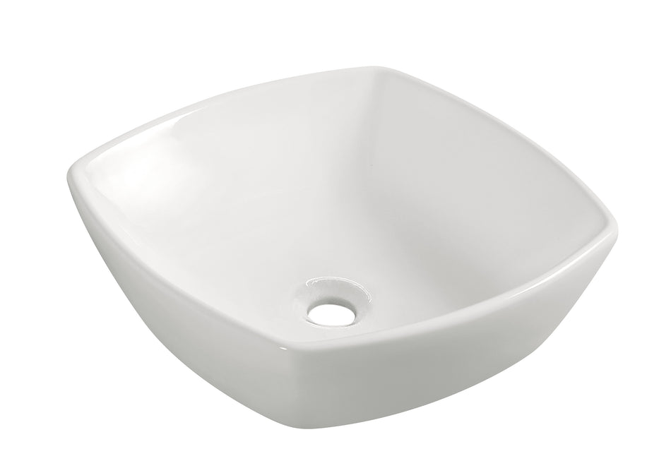 Plaza waskom vierkant 42 x 42 x 13,5 cm - keramiek - glans wit