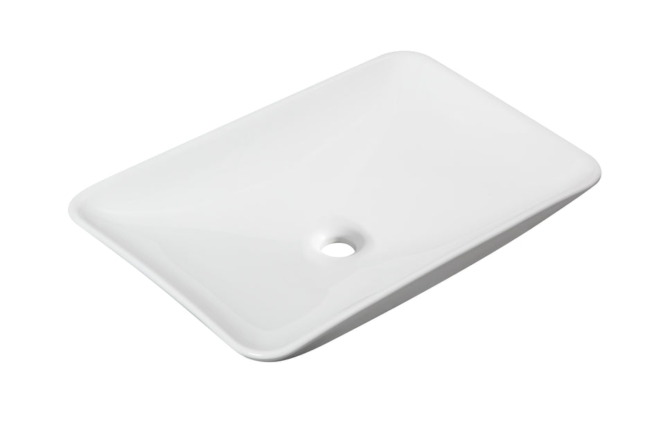 Karé waskom rechthoekig 58 x 36 x 11,5 cm - keramiek - glans wit