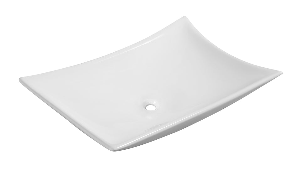 Scala waskom rechthoekig 56 x 37 x 10,5 cm - keramiek - glans wit