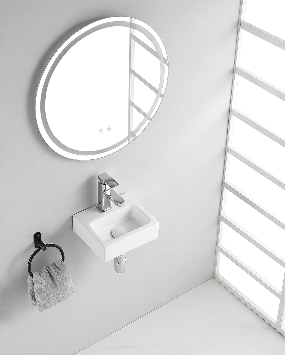Leto mini fontein 28 x 24,5 x 9 cm - keramiek - glans wit