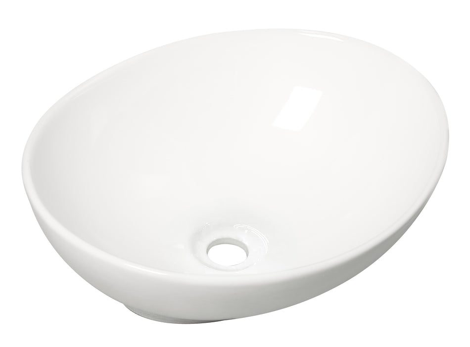 Barco waskom ovaal 40 x 33 x 14,5 cm - keramiek - glans wit