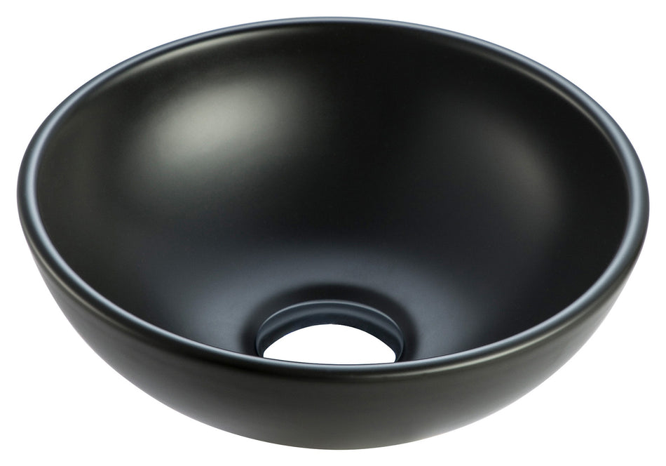 Kimo waskom rond 28 x 10 cm - keramiek - mat zwart