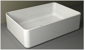 Link opzetwastafel 35 x 50 x 12 cm - keramiek - glans wit