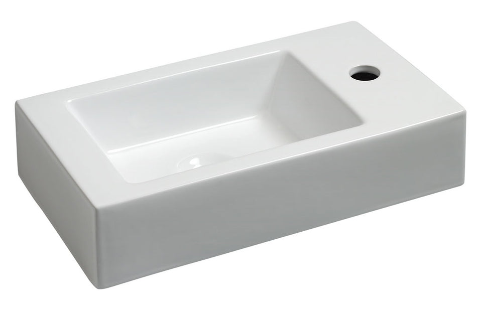 Rhea L fontein rechts - 45,5 x 26 x 12 cm - Keramiek glans wit