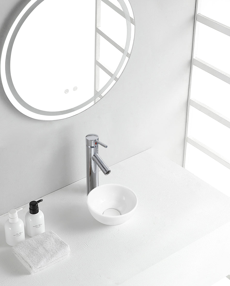 Consilio waskom rond 20 x 9 cm - keramiek - glans wit