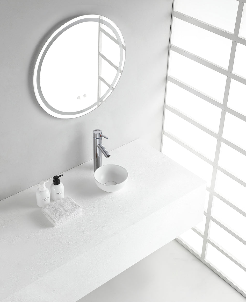 Consilio waskom rond 20 x 9 cm - keramiek - mat wit