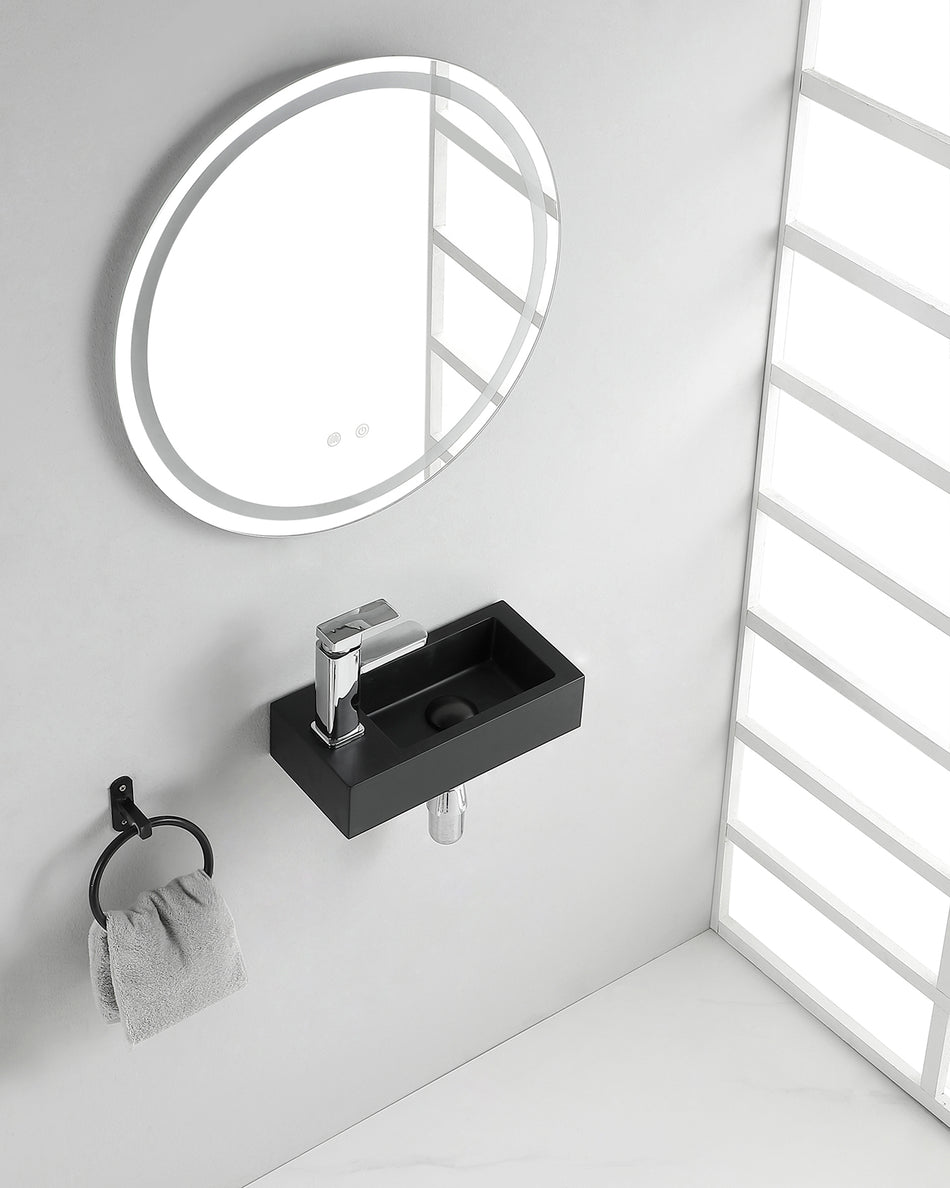 Rhea S mini fontein links - 36,5 x 18 x 9 cm - quartz