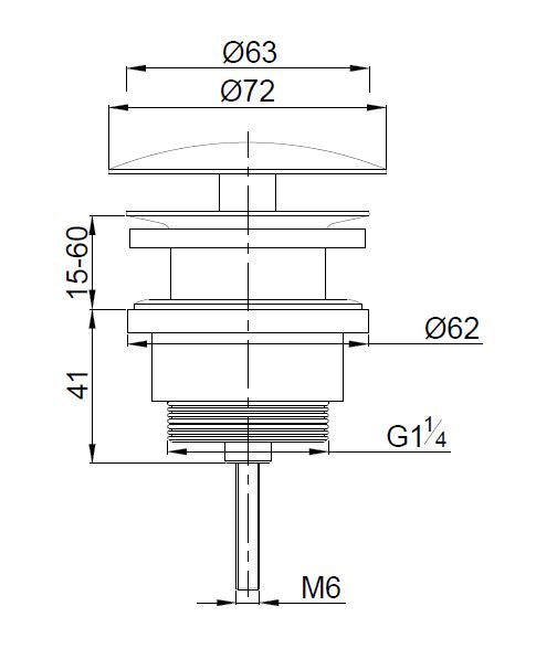 UniMatch open afvoerplug 5/4'' geborsteld brons koper