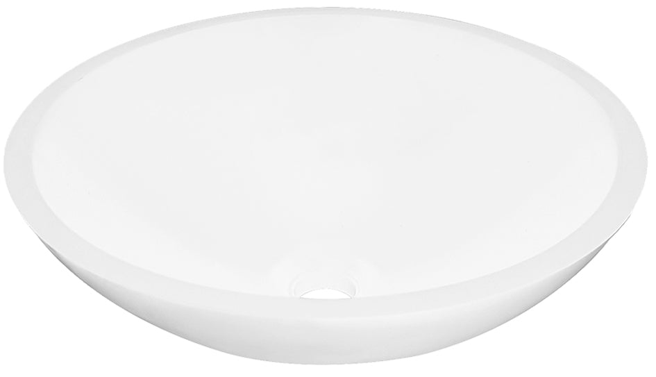 Valerie waskom rond 43 x 13 cm - solid surface - mat wit