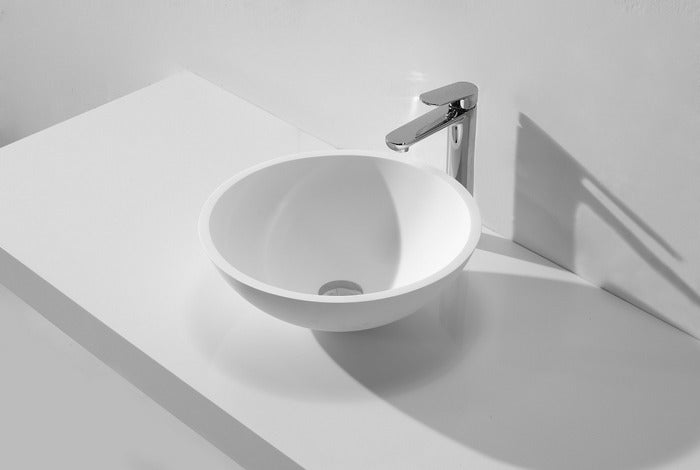 Valerie waskom rond 43 x 13 cm - solid surface - mat wit