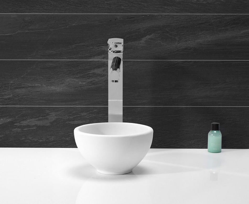 Tessa waskom rond 20 x 11 - solid surface - mat wit