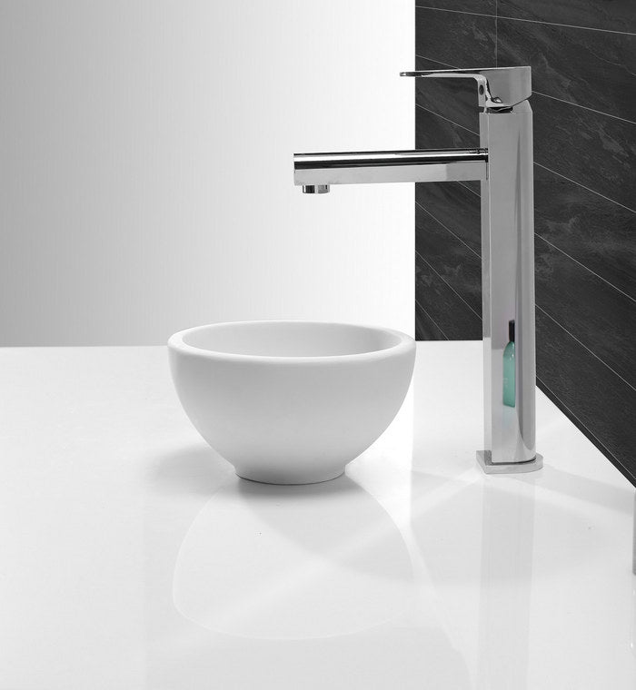 Tessa waskom rond 20 x 11 - solid surface - mat wit