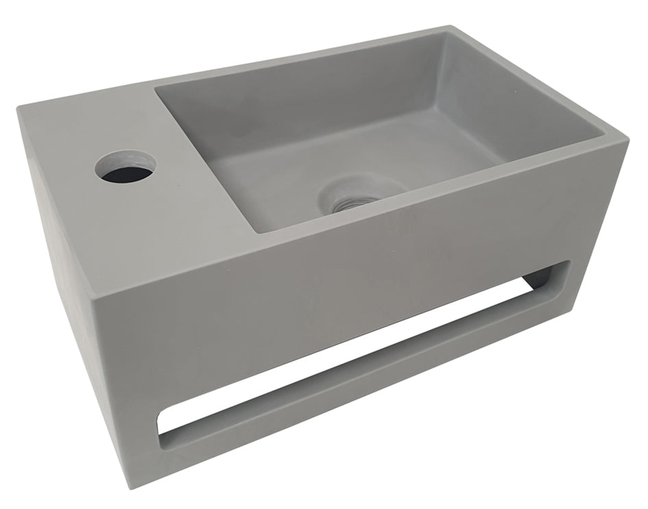 Julia fontein links - 35 x 20 x 16 cm - Solid surface betonlook