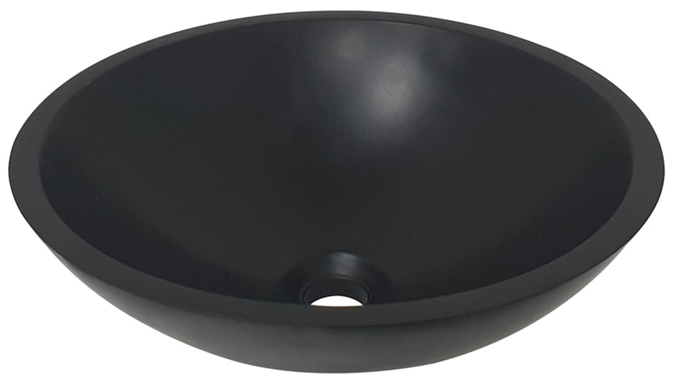 Valerie waskom rond 43 x 13 cm - solid surface - mat zwart