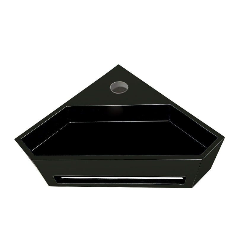 Julia hoekfontein - 35 x 35 x 16 cm - Solid surface - Mat zwart