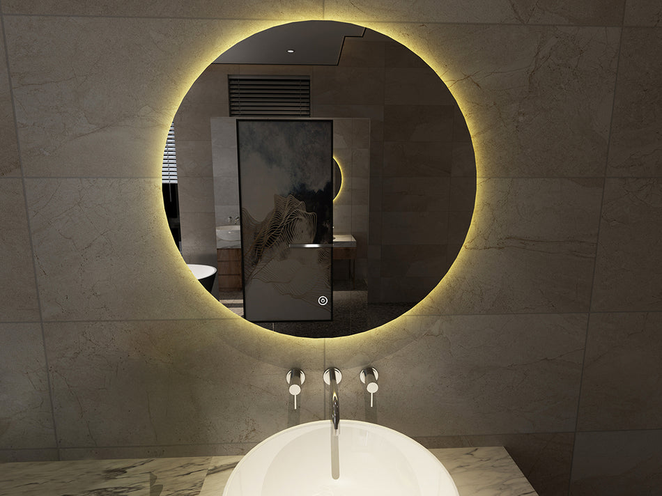 Giro spiegel rond - 60 cm - LED, dimbaar en spiegelverwarming