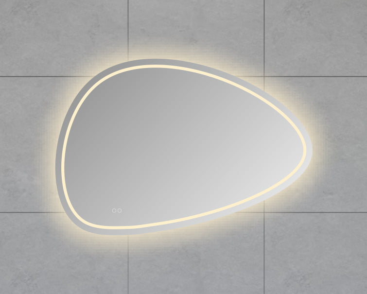 Lumora spiegel organisch met LED, dimbaar en spiegelverwarming 140 x 93 cm