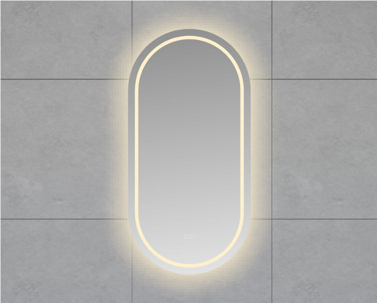 Lumora spiegel ovaal met LED, dimbaar en spiegelverwarming 100 x 50 cm